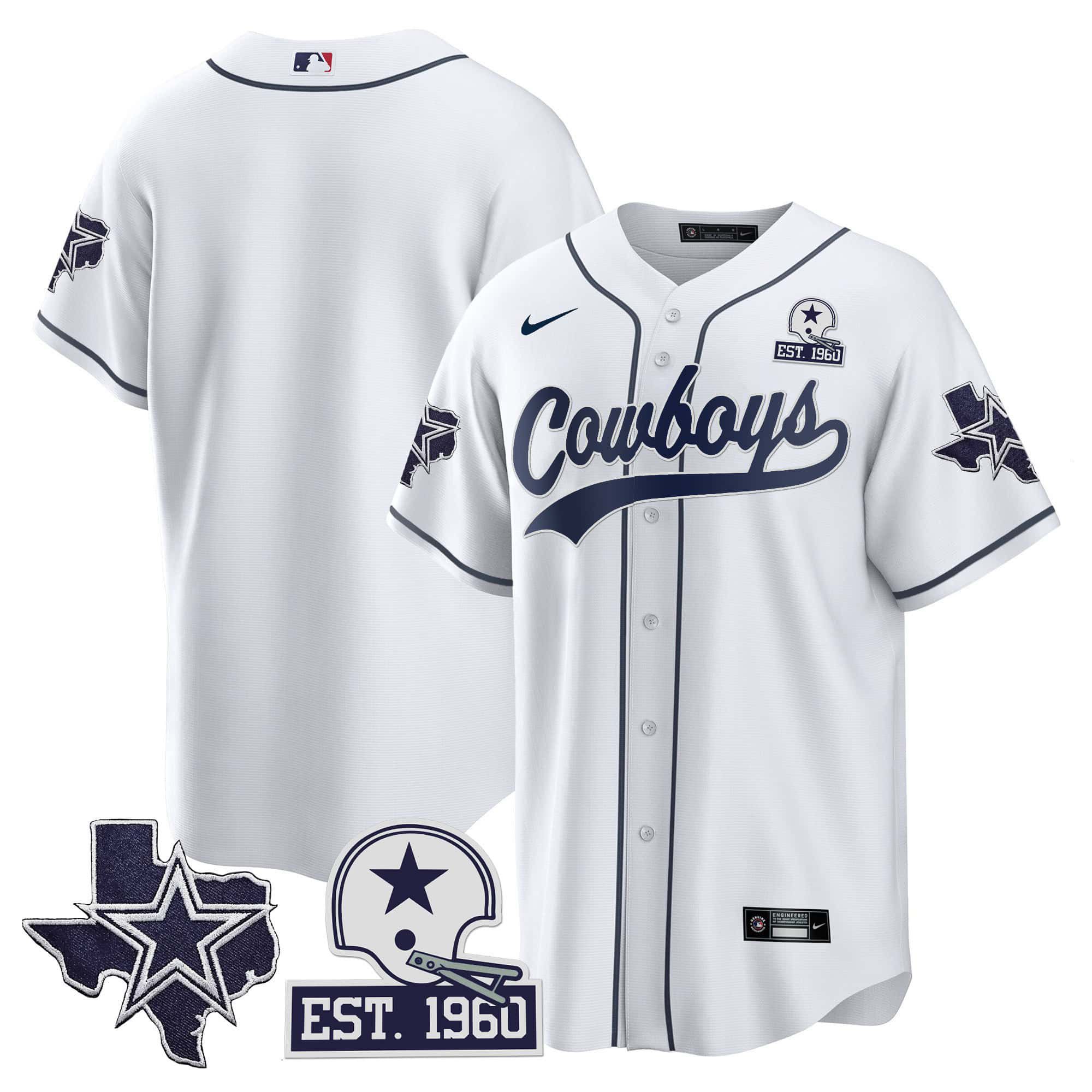 Men Dallas Cowboys Blank White 2024 Nike Patch Baseball NFL Jersey->indianapolis colts->NFL Jersey